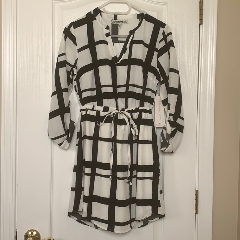 NWT Checkered Black and White Dress